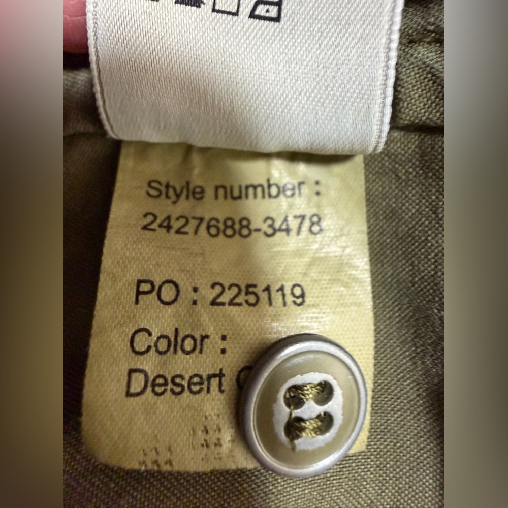 PAIGE Olive Green Studded Utility Button Down Shirt TENCEL Lyocell Size M - Picture 13 of 14